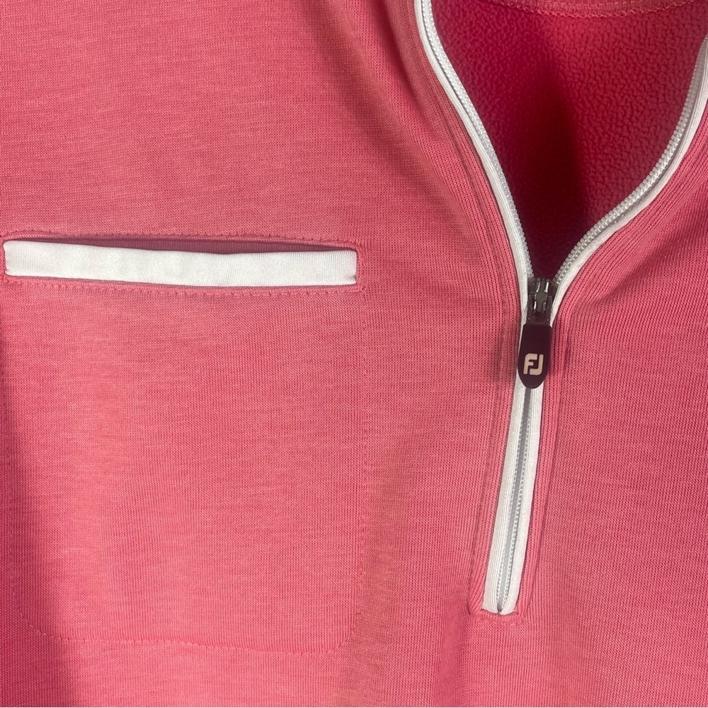 FootJoy men's Approach quarter-zip golf pullover in coral color - Picture 5 of 6